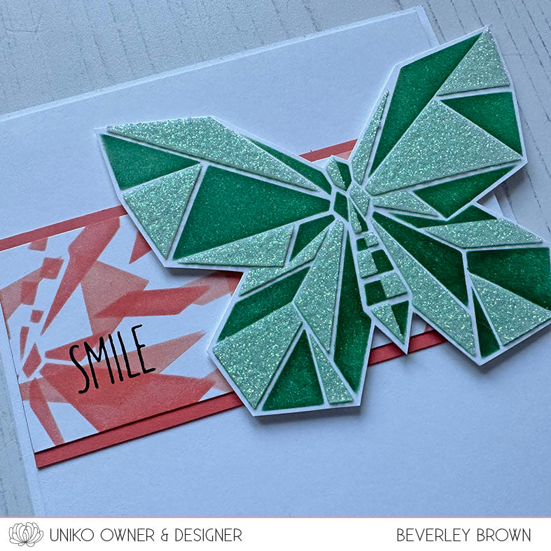 Smile... Glittering Geometric Butterfly