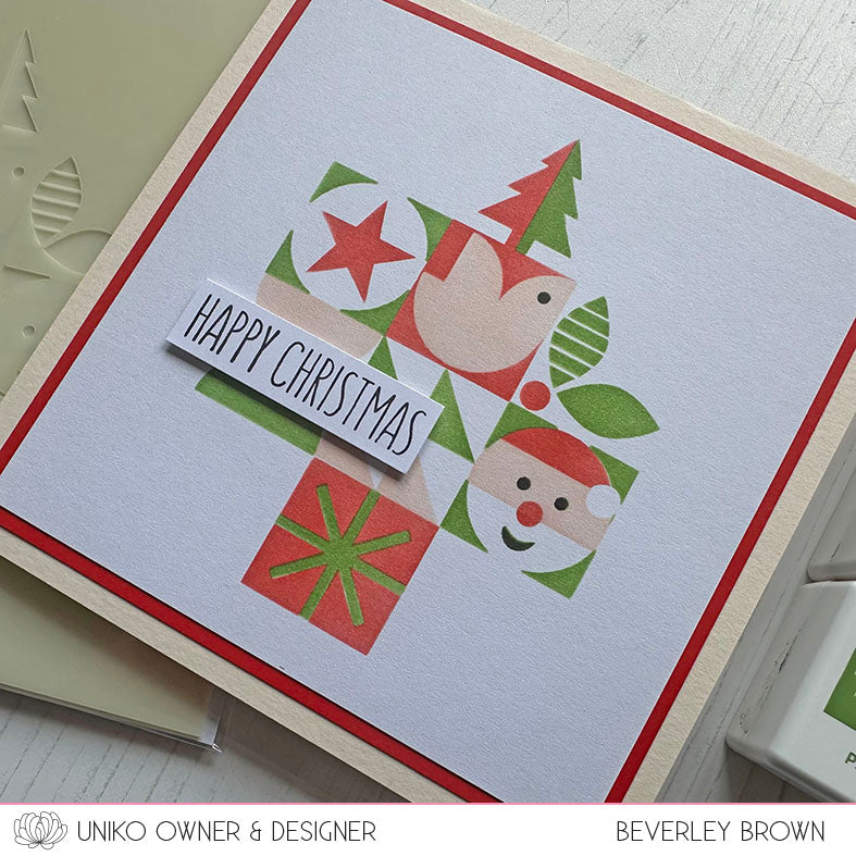 Christmas In July 2025 - Introducing Stencil - Layering Christmas Bauhaus Blocks