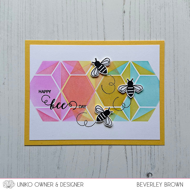 Ink & Flip Geometric Hexagon Layering Stencil