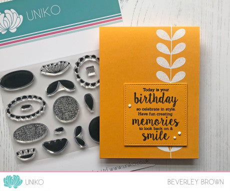 Mid Century Modern Florals Clear Stamp Set