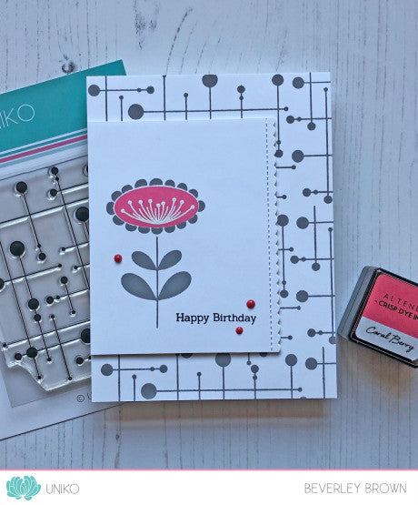Mid Century Modern Florals Clear Stamp Set