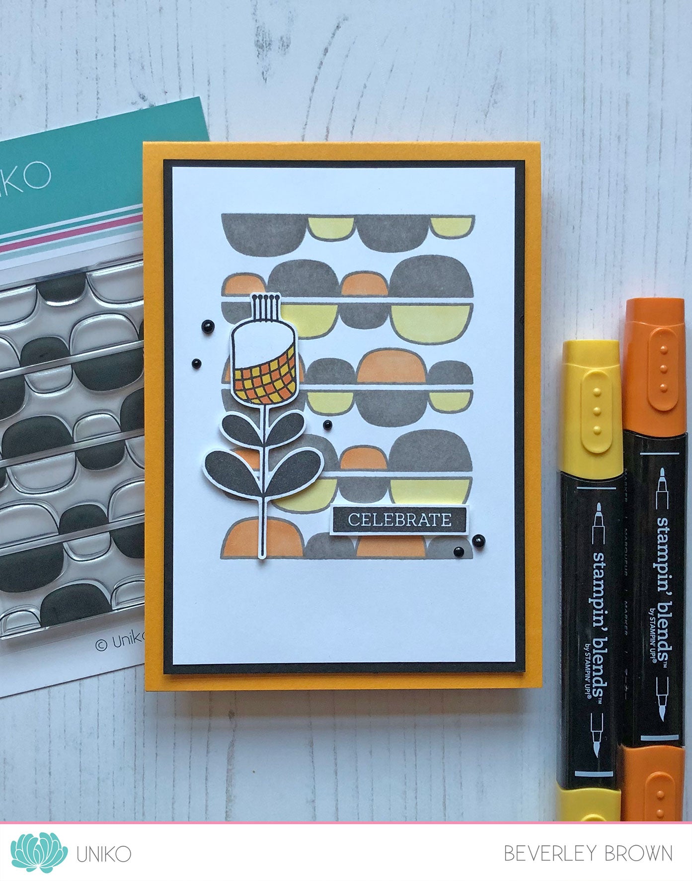 Mid Century Modern Florals Clear Stamp Set