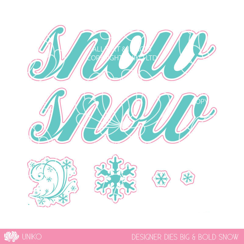 BIG & BOLD - Snow Clear Stamp Set & Die Bundle
