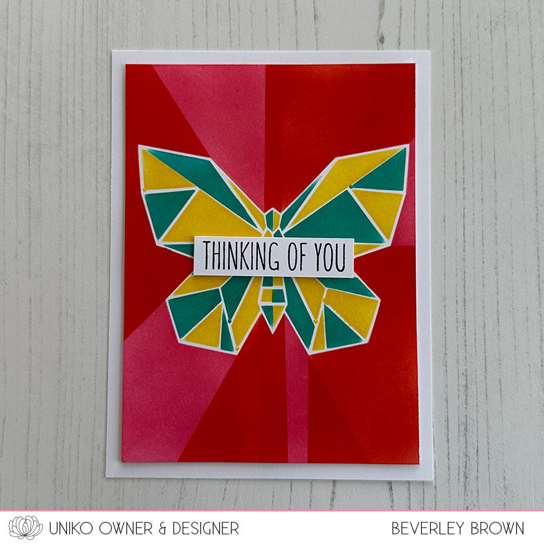 Ink & Flip Geometric Butterfly Layering Stencil