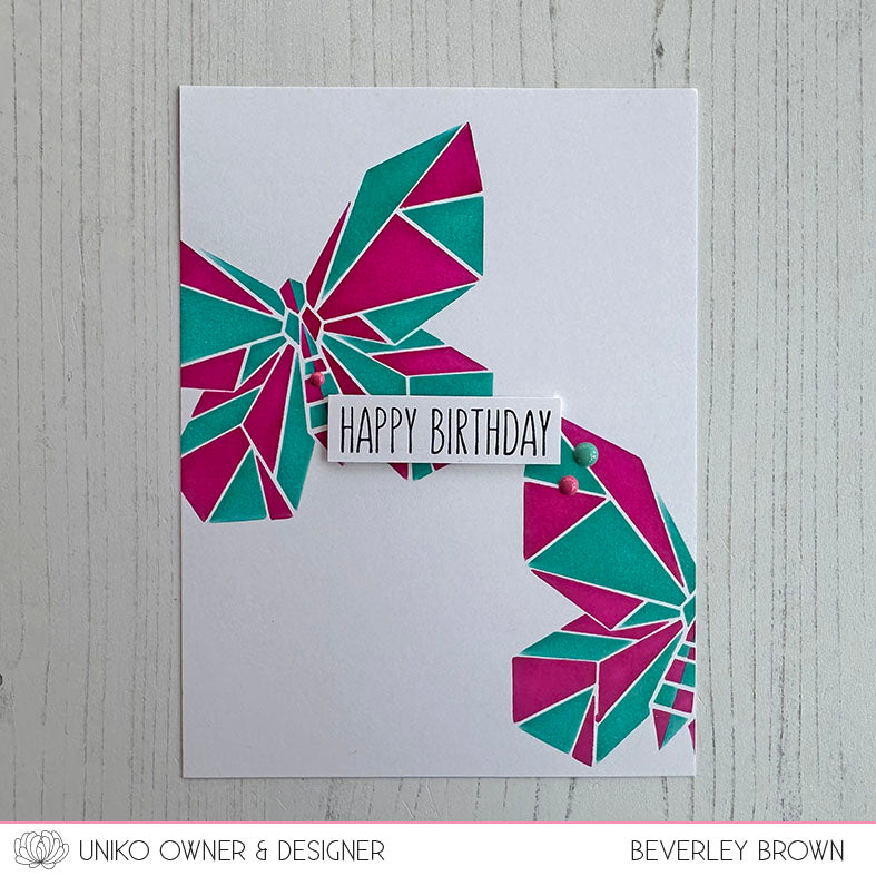 Ink & Flip Geometric Butterfly Layering Stencil