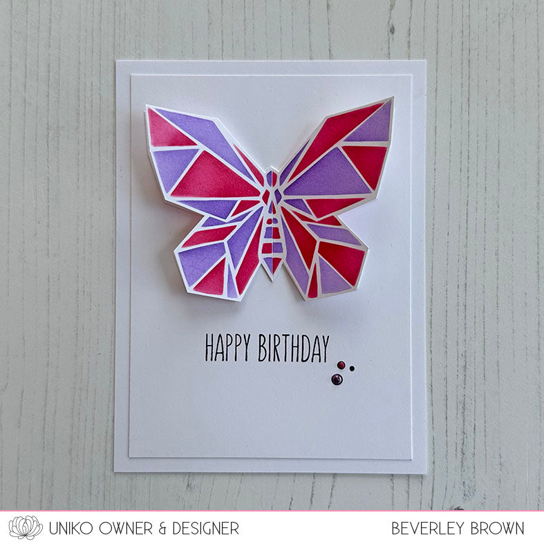 Ink & Flip Geometric Butterfly Layering Stencil