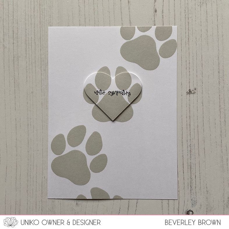 Paw Print Hearts Clear Stamp Set