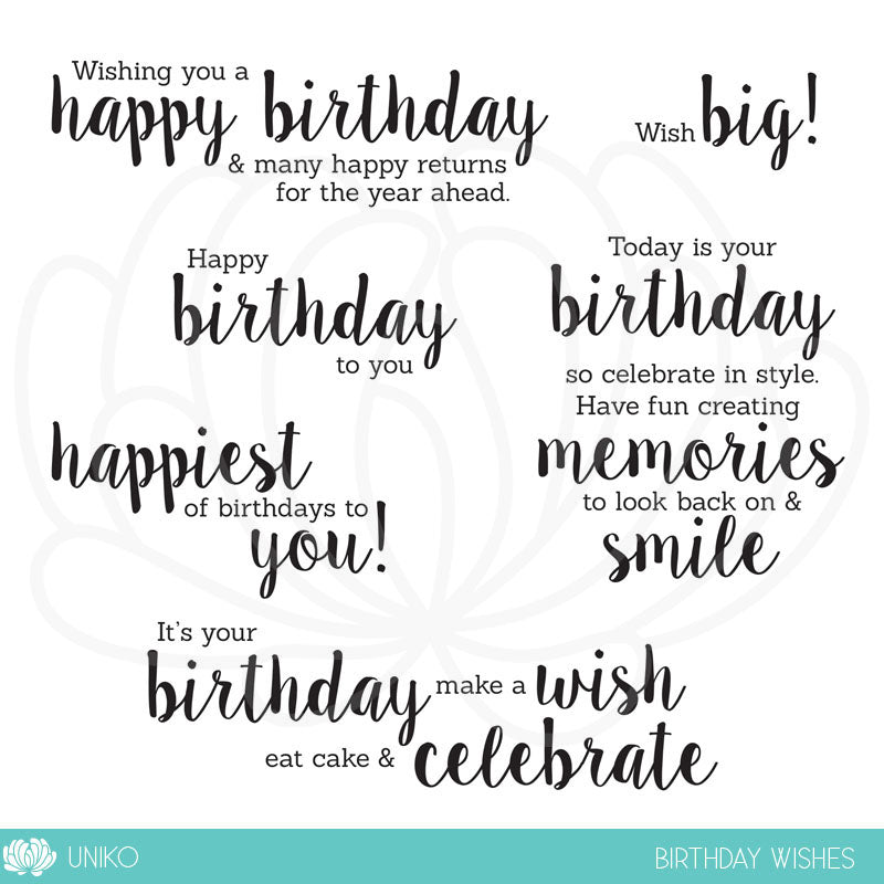 Birthday Wishes Clear Stamp Set
