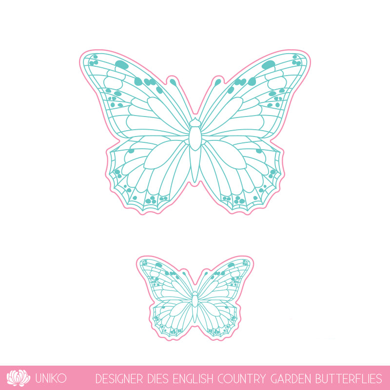English Country Garden Butterflies Clear Stamp Set & Die Bundle