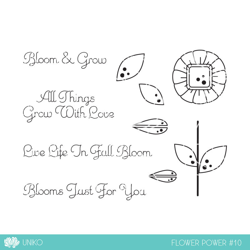 Flower Power #10 Clear Stamp Set