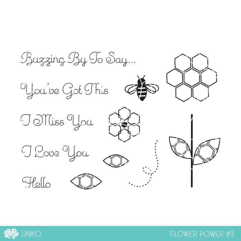 Flower Power #9 Clear Stamp Set