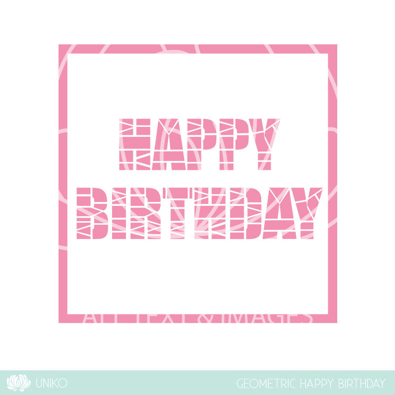 Stencil - Geometric Happy Birthday