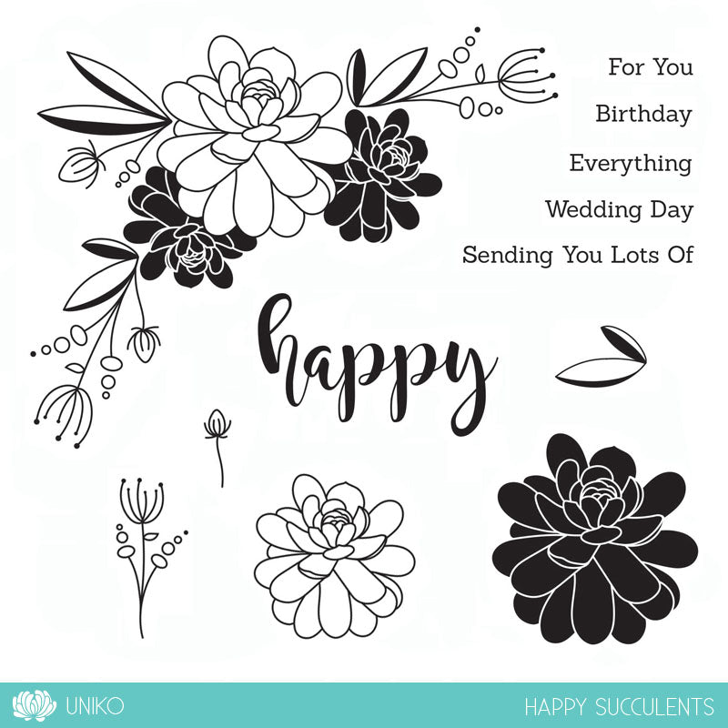 Happy Succulents Clear Stamp Set
