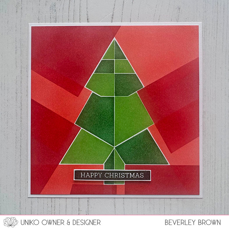 Ink & Flip Layering Geometric Christmas Tree Stencil