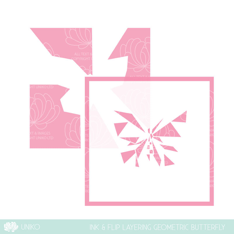 Ink & Flip Geometric Butterfly Layering Stencil