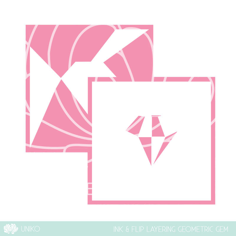 Ink & Flip Layering Geometric Gem Stencil