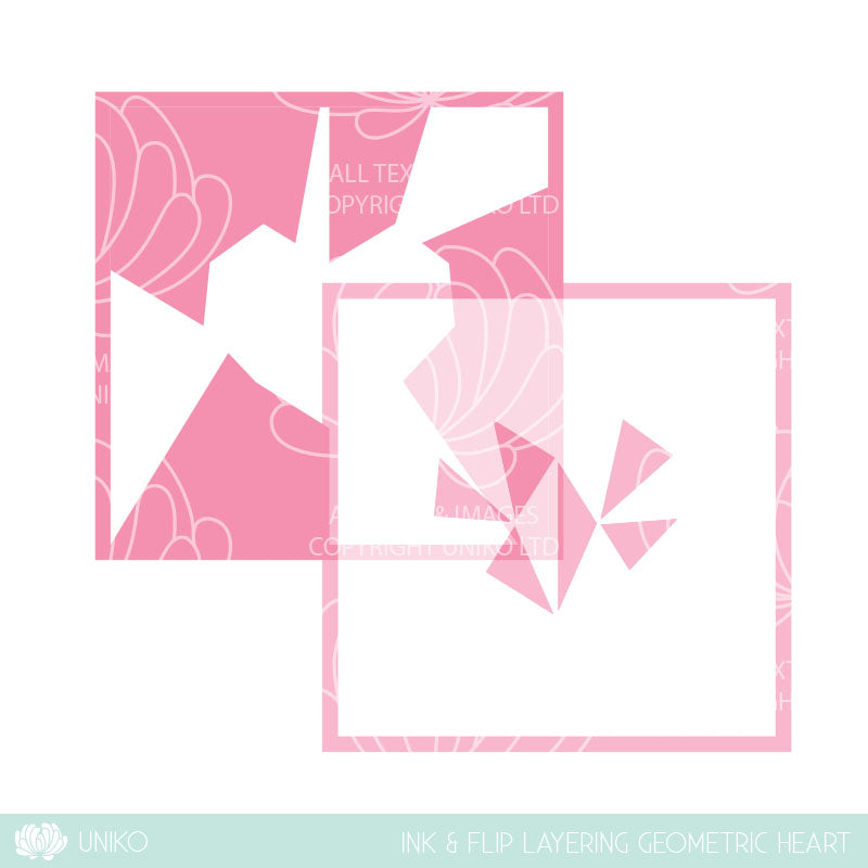 Ink & Flip Geometric Heart Layering Stencil
