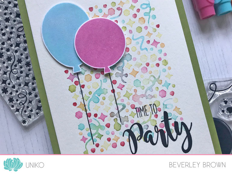 Background Blocks Party Confetti Clear Stamp