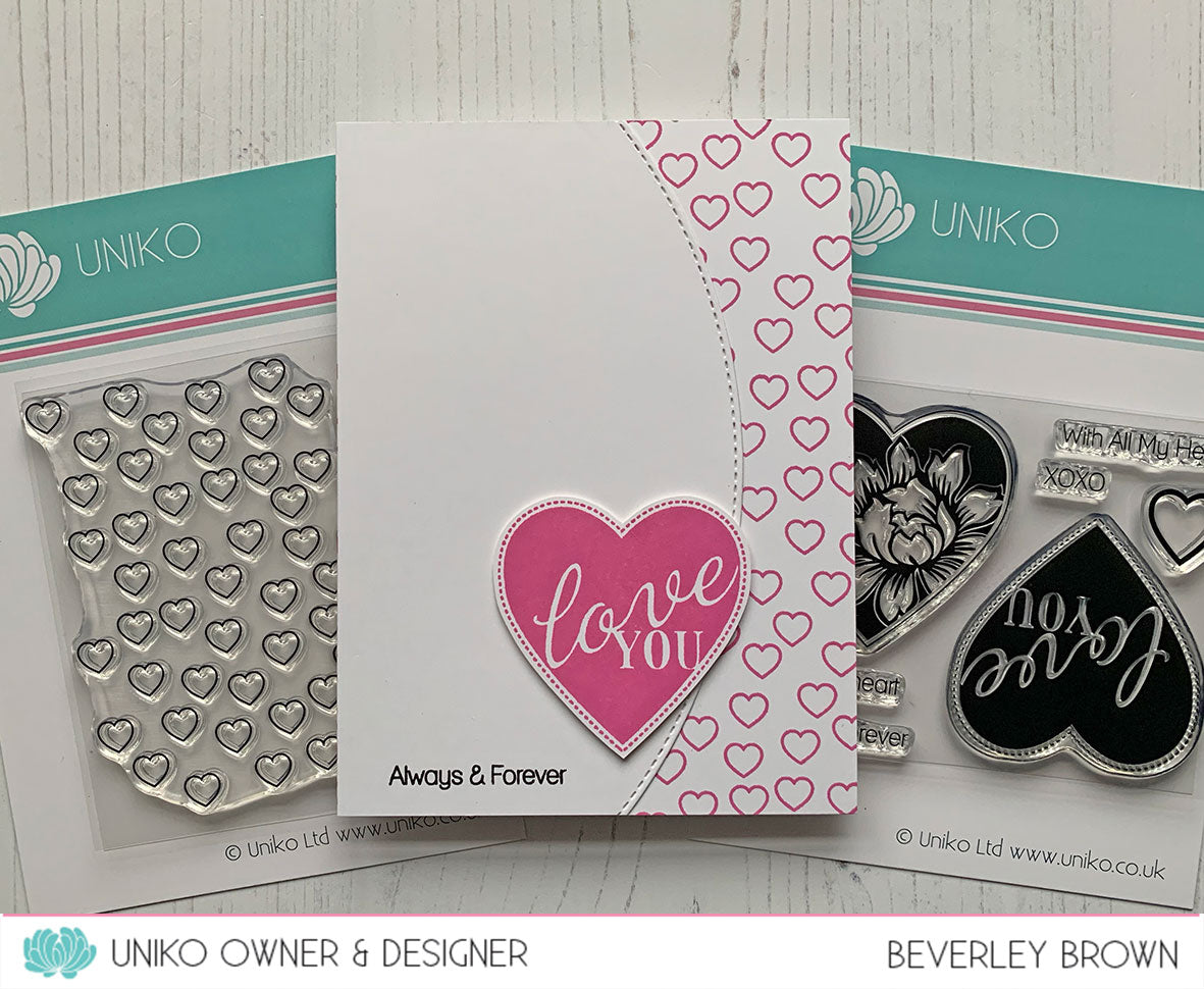 Background Blocks Scattered Hearts Clear Stamp