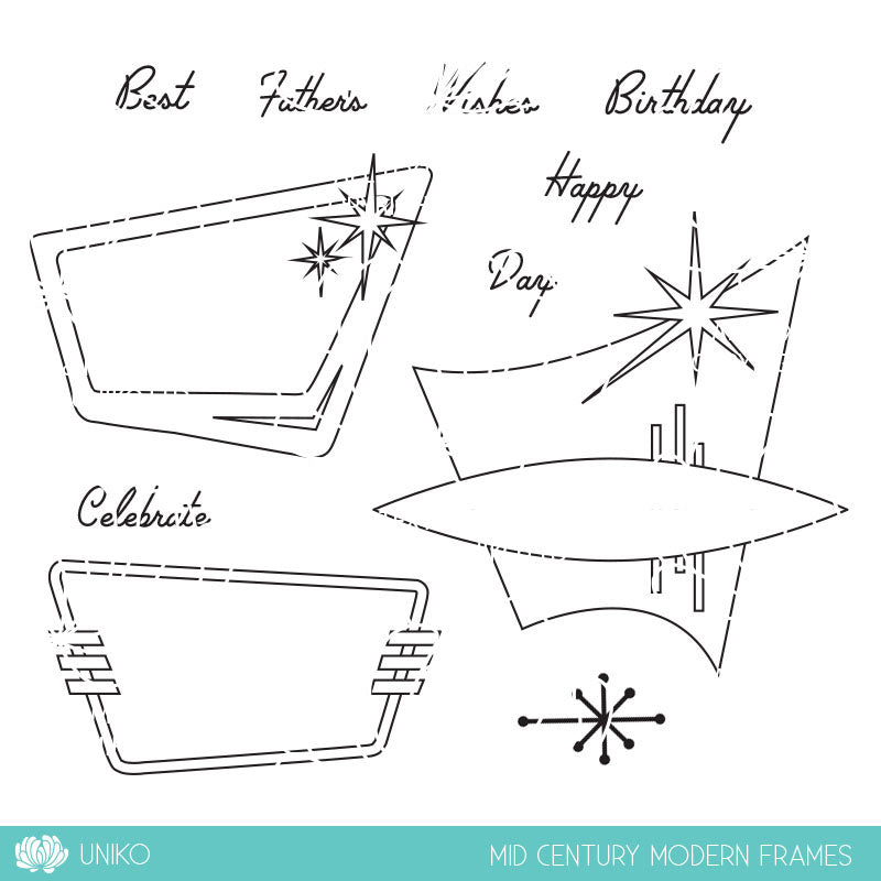 Mid Century Modern Frames Clear Stamp Set