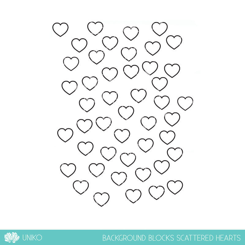 Background Blocks Scattered Hearts Clear Stamp