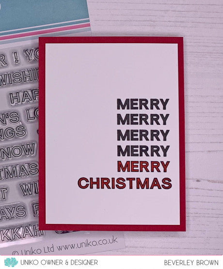 Festive Sentiments Outlined Clear Stamp Set