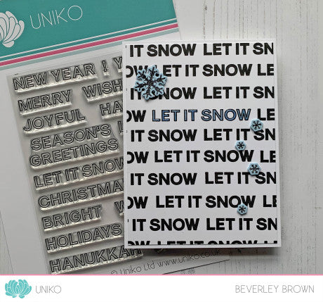 Festive Sentiments Outlined Clear Stamp Set