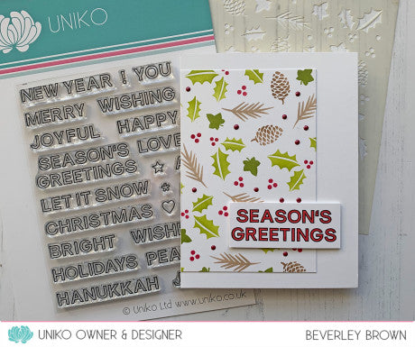 Festive Sentiments Outlined Clear Stamp Set
