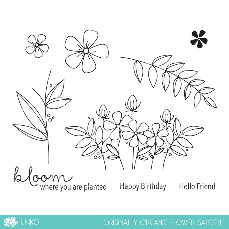 Originally Organic Flower Garden Clear Stamp Set