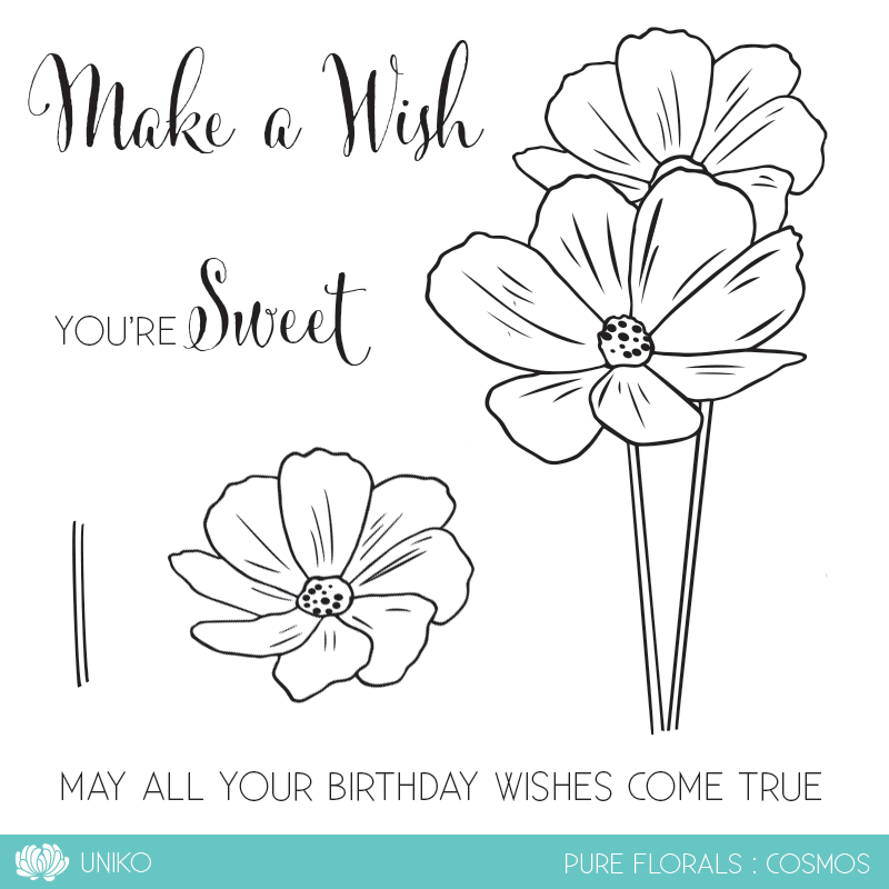 Pure Florals: Cosmos Clear Stamps
