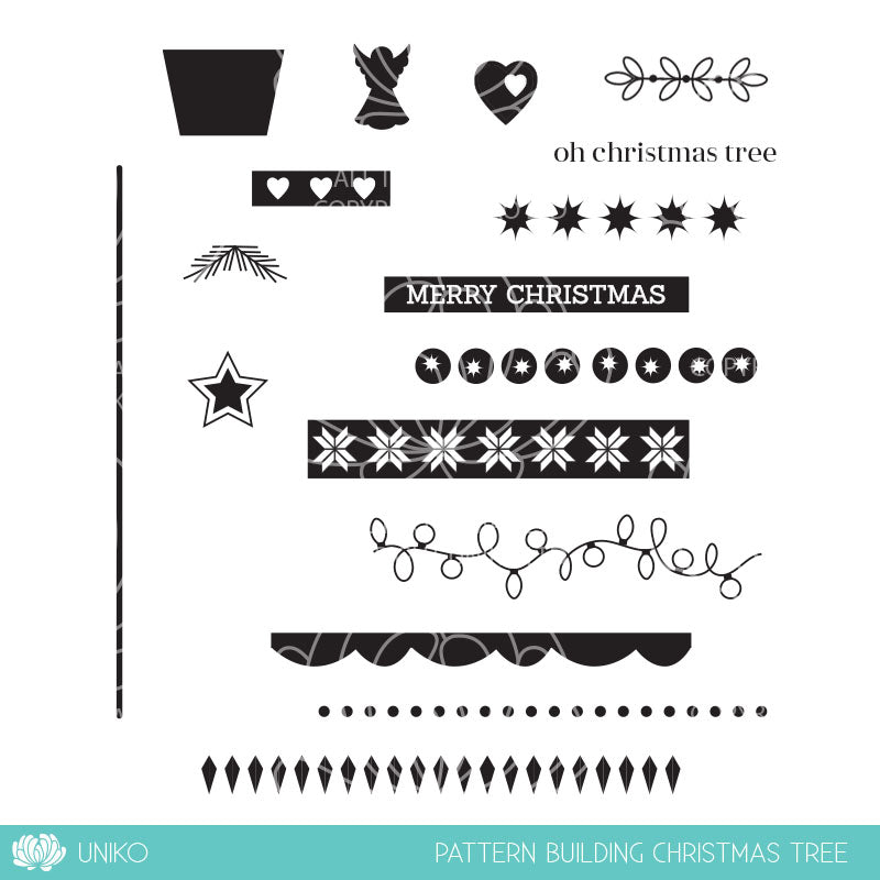 Pattern Building Christmas Tree Clear Stamp Set