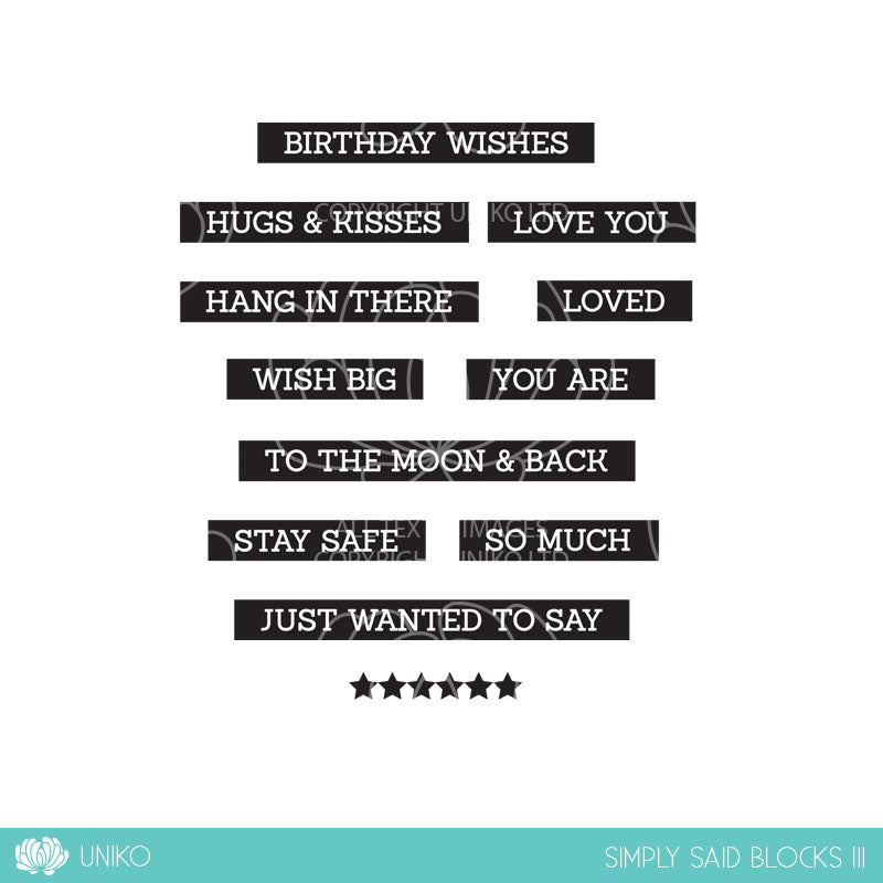 Simply Said Blocks III Clear Stamp Set