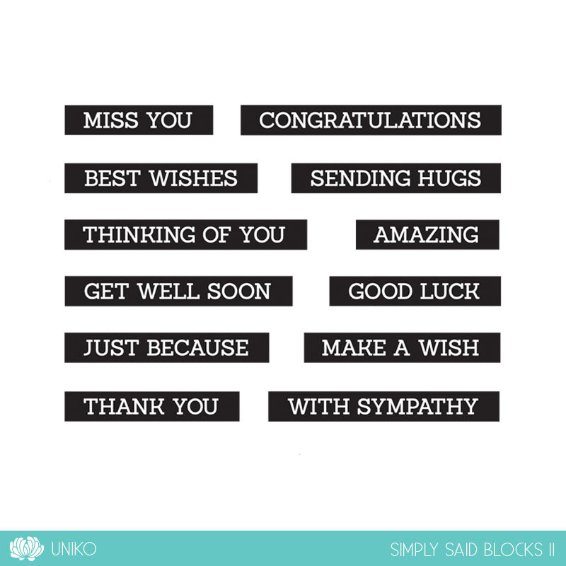 Simply Said Blocks II Clear Stamps