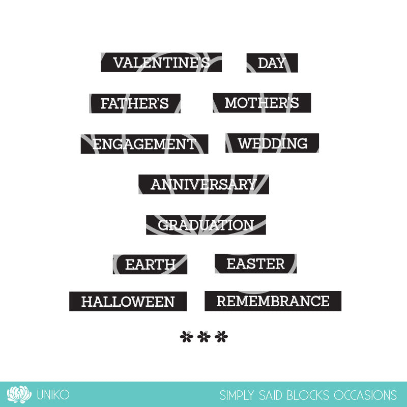 Simply Said Blocks Occasions Clear Stamp Set