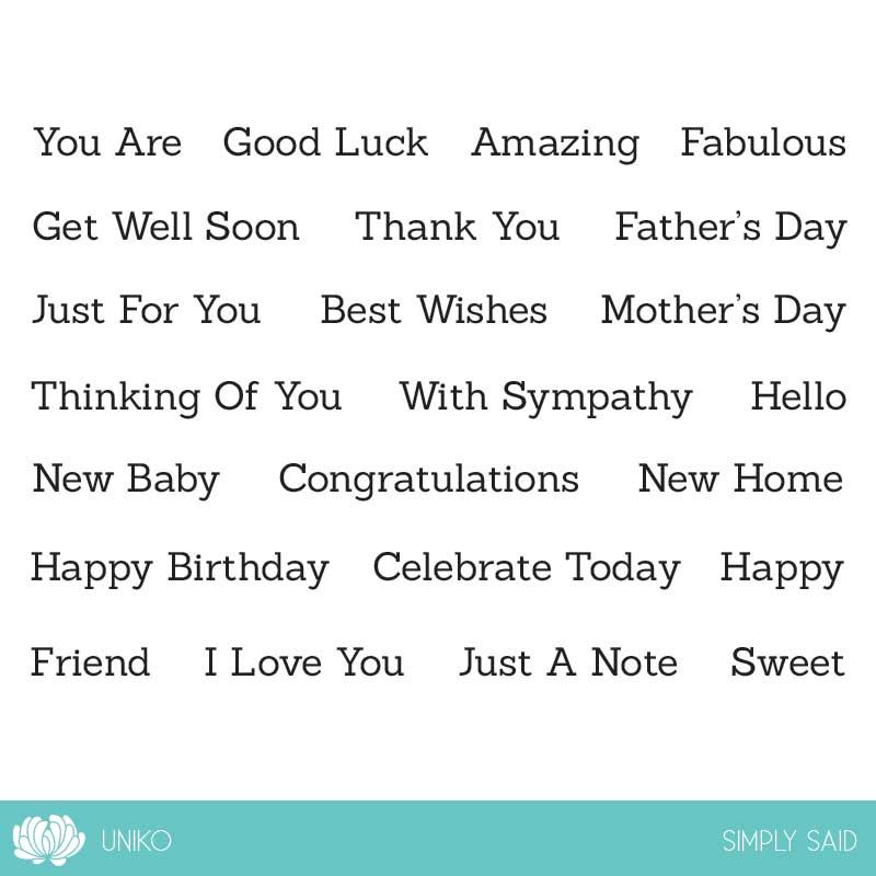Simply Said Clear Stamps