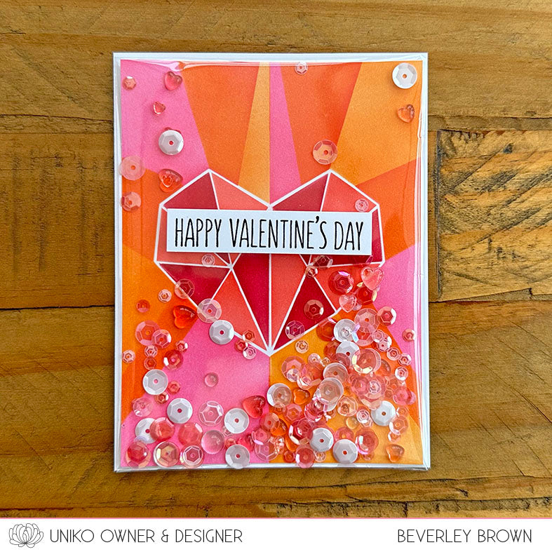 Ink & Flip Geometric Heart Layering Stencil