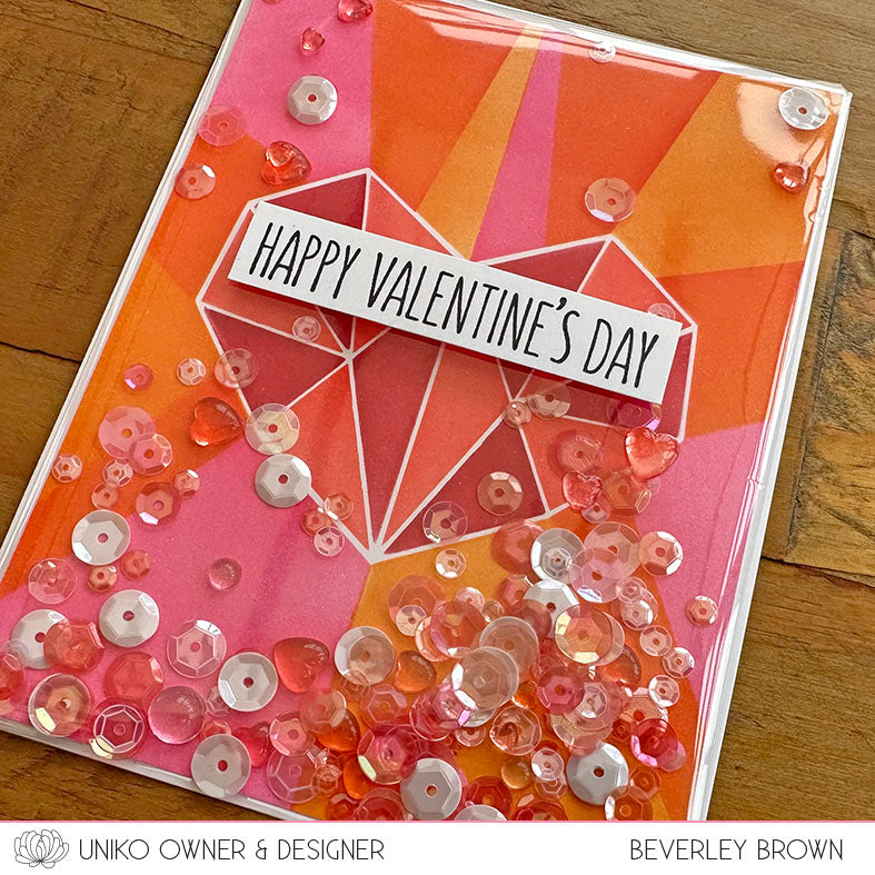 Ink & Flip Geometric Heart Layering Stencil