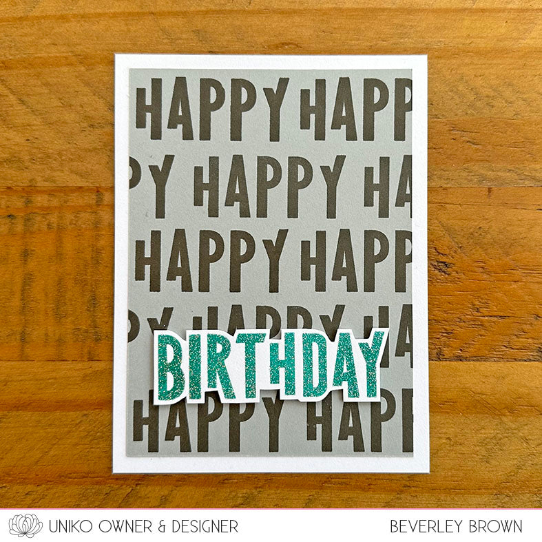 Mid Century Modern Birthday Clear Stamp Set