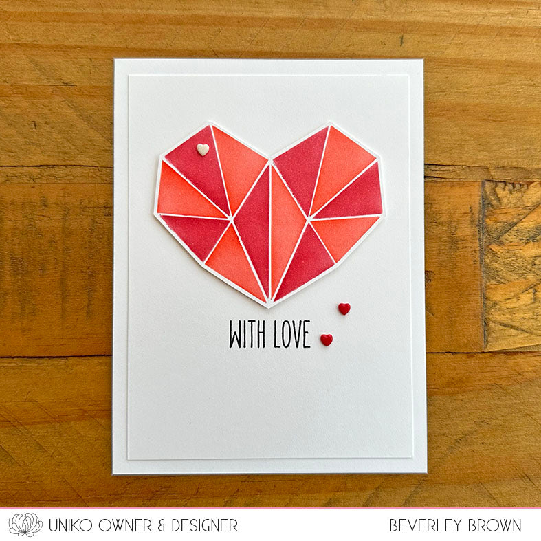 Ink & Flip Geometric Heart Layering Stencil