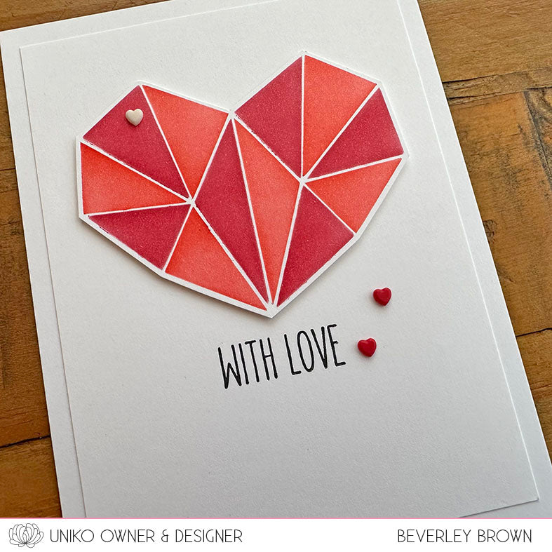 Ink & Flip Geometric Heart Layering Stencil