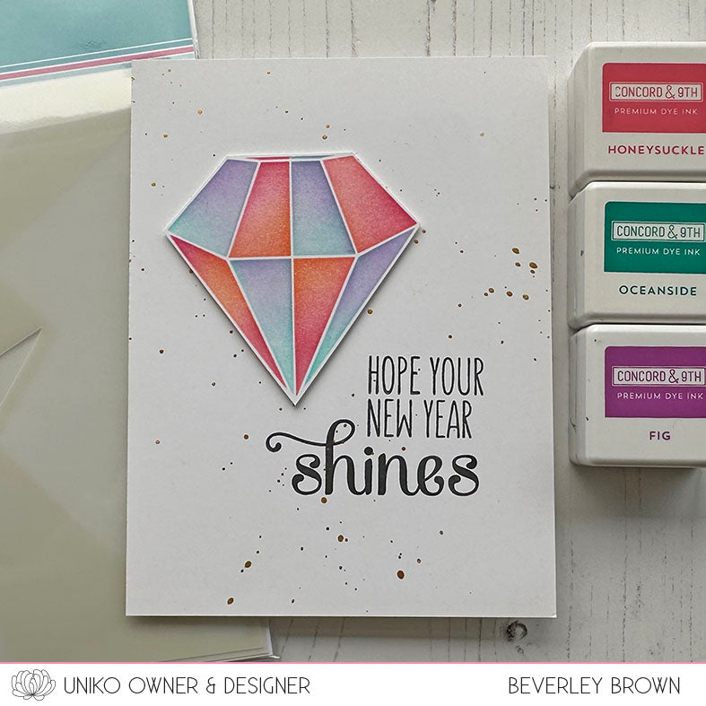 Ink & Flip Layering Geometric Gem Stencil