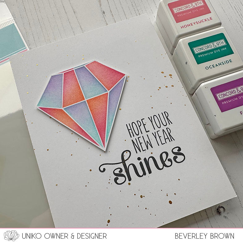 Ink & Flip Layering Geometric Gem Stencil