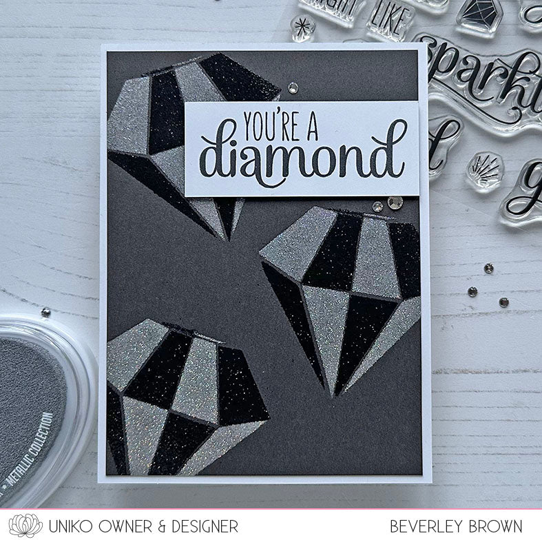 Ink & Flip Layering Geometric Gem Stencil