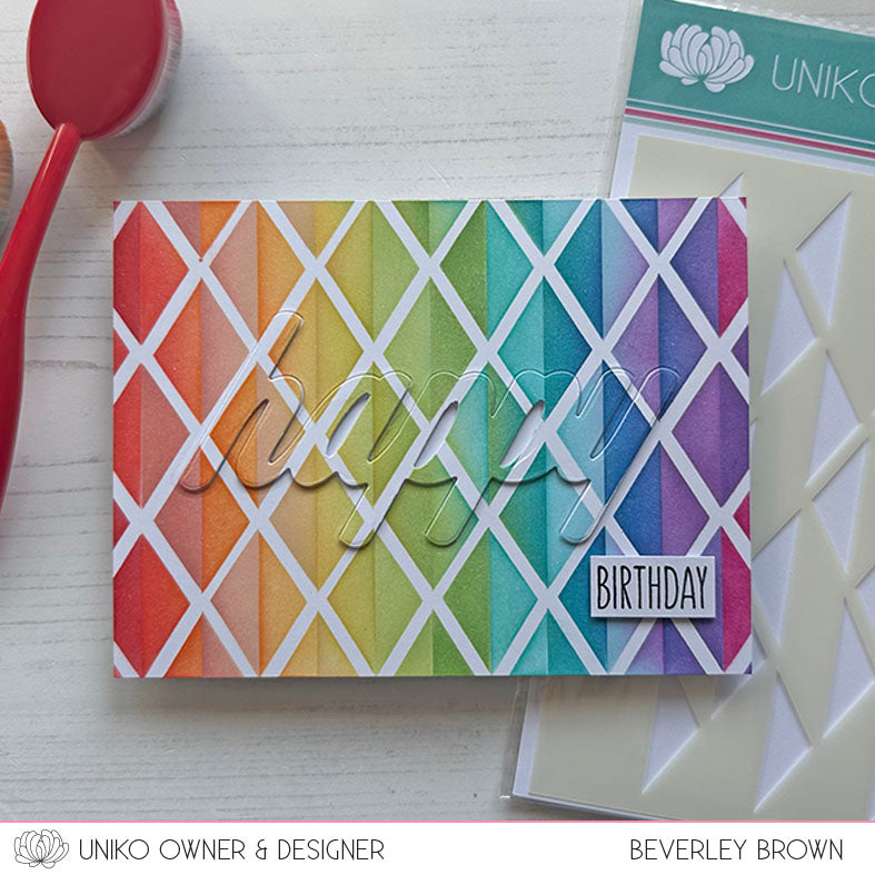 Stencil - Ink & Flip Delightful Diamonds