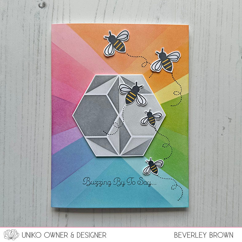 Ink & Flip Geometric Hexagon Layering Stencil