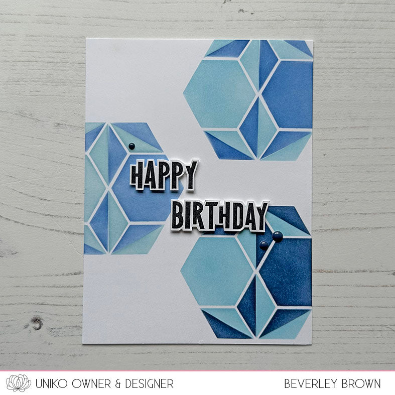 Ink & Flip Geometric Hexagon Layering Stencil