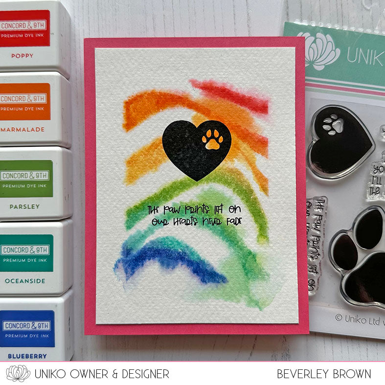 Paw Print Hearts Clear Stamp Set