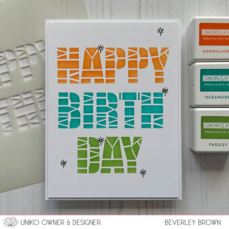 Stencil - Geometric Happy Birthday