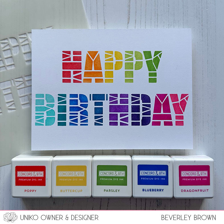 Stencil - Geometric Happy Birthday