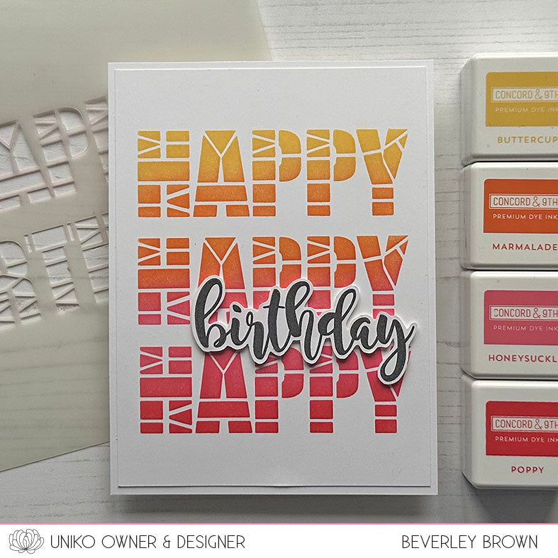 Stencil - Geometric Happy Birthday